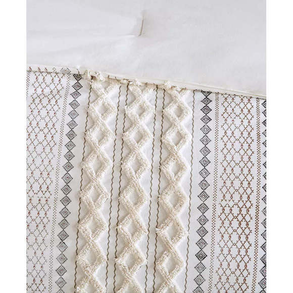 INK+IVY Imani Cotton Printed Comforter Set with Chenille - Picture 9 of 10